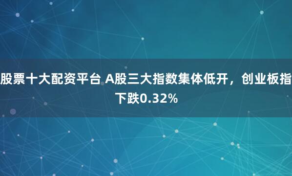 股票十大配资平台 A股三大指数集体低开，创业板指下跌0.32%